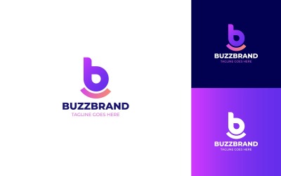 BuzzBrand - Letter B met een glimlach en een plat chatpictogramlogo