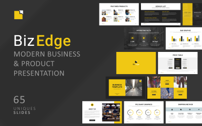 PowerPoint-mall för företag - BizEdge, presentationsmall för produktkatalog, företagsbilder