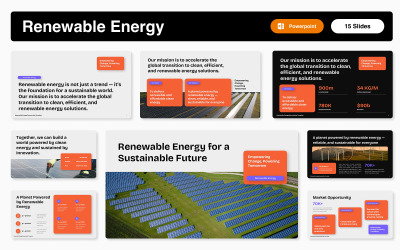 Šablona PowerPointu o udržitelné obnovitelné energii