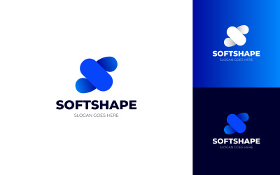 Softshape - Letter S met plat vredespictogram logo-ontwerp