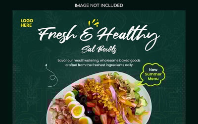 Fast food social media promotion and Instagram banner post design template