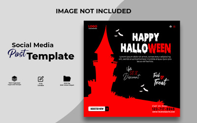 Happy Halloween Sale Red &amp;amp; Black Social Media Post