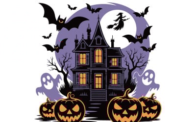 Haunted Halloween Vector Art