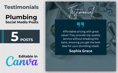 Client Review Canva Templates - 5 Testimonial Feedbak and Review Canva Posts