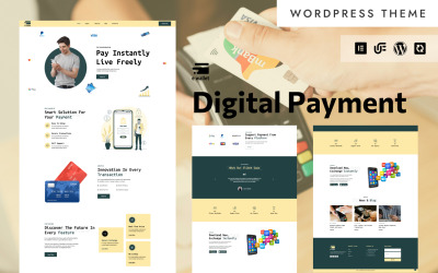 E-Cüzdan - Dijital Bankacılık ve Kart Ödeme Hizmetleri WordPress Elementor Teması