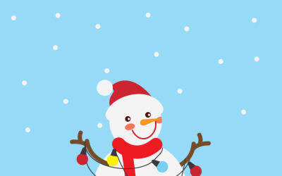 Festive Tangled Snowman in Christmas Lights Vector