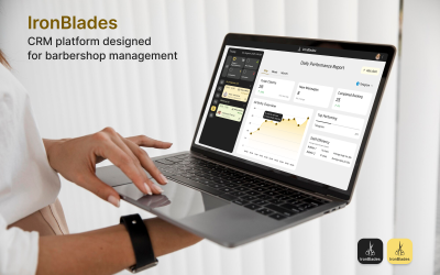 IronBlades — 理发店 CRM UI 模板