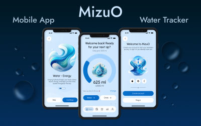 MizuO – Šablona uživatelského rozhraní mobilní aplikace pro sledování vody