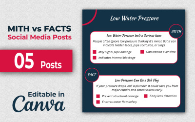 Myth Buster Canva Pack - Myth vs Fact Social Media Post - Instagram Posts - Editable in Canva