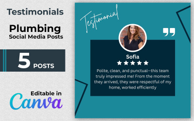 Pack Canva de publications de commentaires : 5 publications de témoignages et d&amp;#39;avis sur Canva