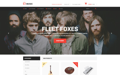 "Magasin de musique" thème Magento adaptatif #54931