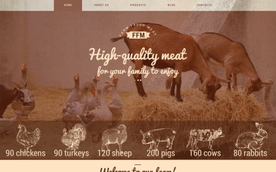 Tema WordPress de Carnes Frescas da Fazenda