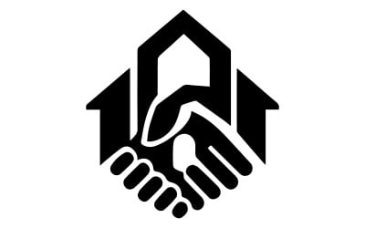 Minimal geometric house logo design for architecture and residential property business