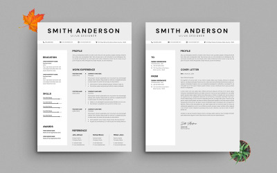 Modern Resume and Cover Letter Template for UIUX Designer – Professional CV Layout