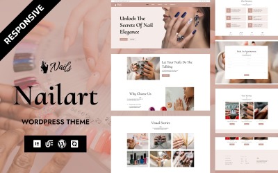 Nehty - WordPress šablona Elementor pro nehtový salon a nehtové umění
