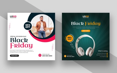 Post sui social media per la vendita del Black Friday Ver-3