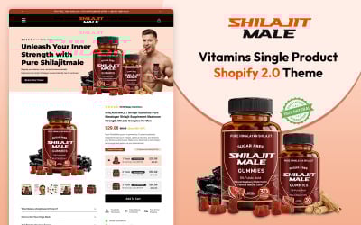 Shilajit Male — витамины, один продукт, многоцелевой, тема Shopify