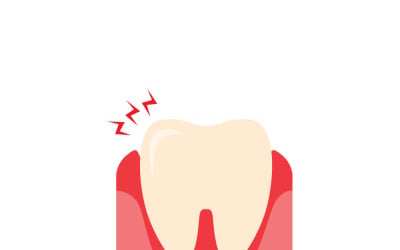 Illustrazione vettoriale del problema della radice del dente con infiammazione dentale