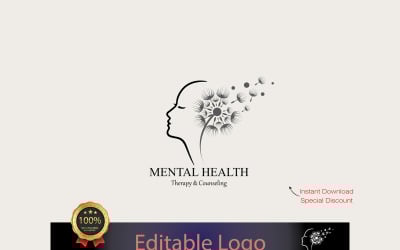 Mental Health Dandelion Logo Template