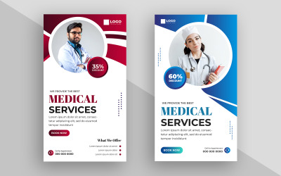 Modello di storia per i social media per l&amp;#39;assistenza sanitaria medica Ver-5