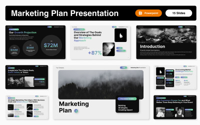 Modelo de PowerPoint para Plano de Marketing 2026