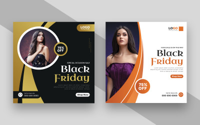 Post sui social media per la vendita del Black Friday, versione 6