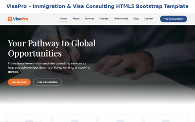 VisaPro – Göçmenlik ve Vize Danışmanlığı HTML5 Bootstrap Şablonu