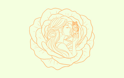 Création d&amp;#39;un logo de marque de mode féminine tendance avec des éléments floraux pour l&amp;#39;identité de la boutique