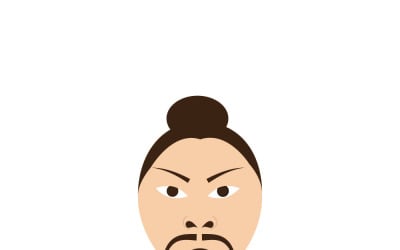 East Asian Man Character Icon Vector Illustration