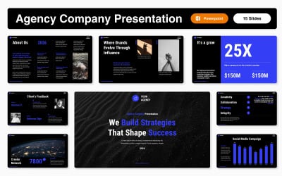 Modelo de PowerPoint para apresentação de agência