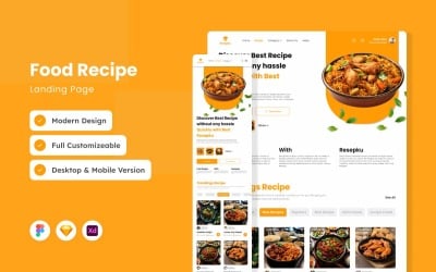 Resepku - Página de destino de receitas de alimentos