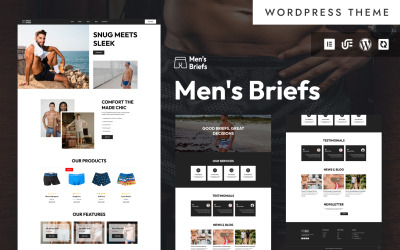 Slips pour hommes - Sous-vêtements et vêtements de détente pour hommes - Thème WordPress Elementor pour WooCommerce