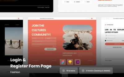 Fashion Login &amp;amp; Register Form UI Kit - Web &amp;amp; Mobile