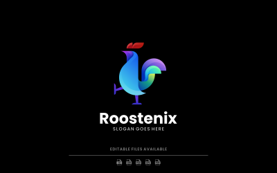 Gradient Modern Rooster Logo Design 350