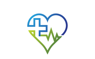 Heart Health with Gradient Color Logo Template