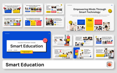 Plantilla de presentación de PowerPoint para educación inteligente escolar