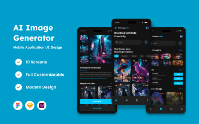 VisionaryLabs - Mobilapp för AI-bildgenerator