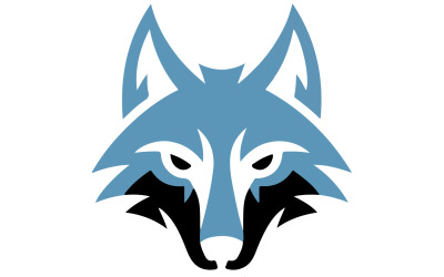 Un logo minimalista de la cara de un lobo