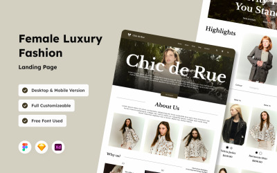 Chic de Rue - E-handelslandningssida för lyxmode för kvinnor