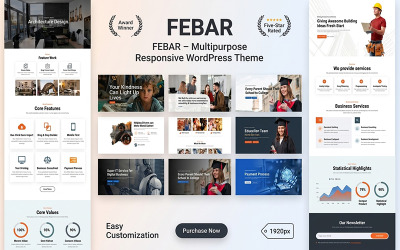 Febar - Online üzleti és többcélú reszponzív WordPress sablon