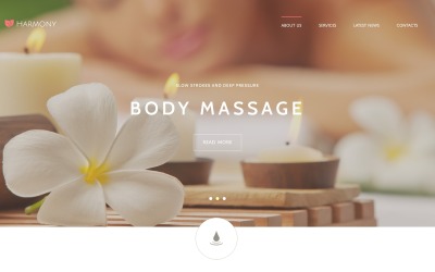 Harmony - Modello Joomla reattivo ed elegante per salone di massaggi