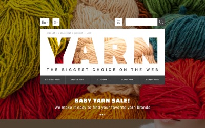 Modelo de OpenCart da loja online Yarn