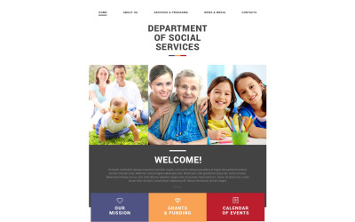 Modelo de site responsivo da Fundação Social