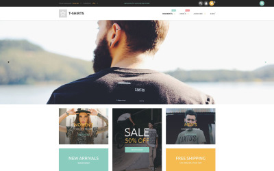 "T-Shirts PrestaShop Theme" - адаптивний PrestaShop шаблон №55085