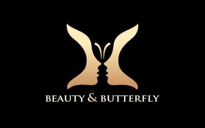 Beauty with Butterfly Logo Design Spa Aesthetics Logo