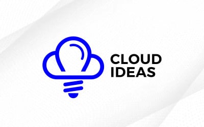 Cloud Ideas Logo Design Creative Bulb with Cloud Logo