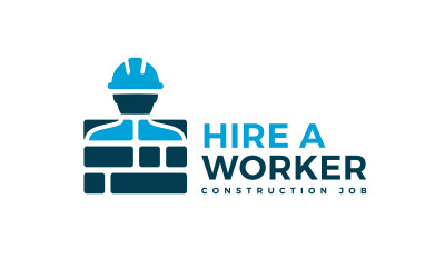 Conception de logo pour les emplois dans le secteur de la construction et le recrutement RH