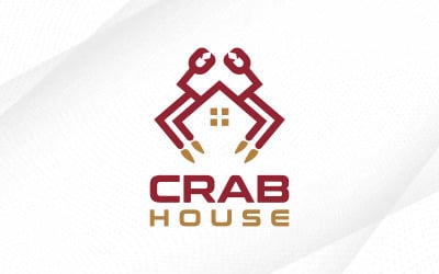 Дизайн логотипа Crab House Логотип с крабом и лобстером