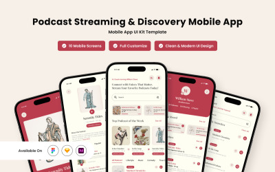 Fluister – Elegant Podcast Streaming App UI Kit