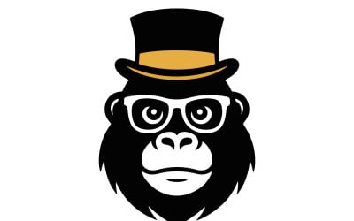 Mascota de gorila con sombrero de copa